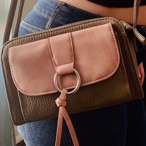 Pink and light brown Purse